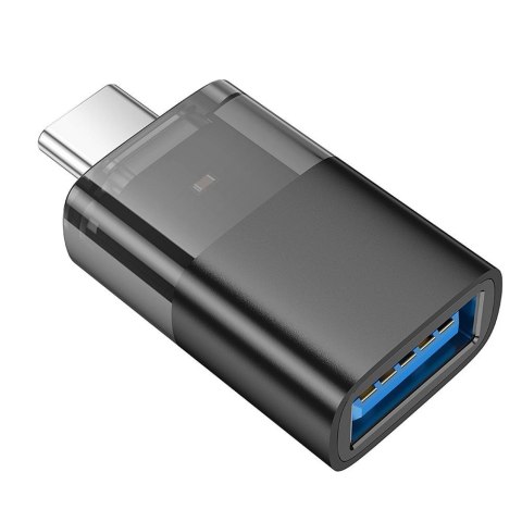 Adapter OTG USB C do USB A Hoco UA36B transparentny czarny