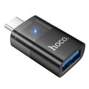 Adapter OTG USB C do USB A Hoco UA36B transparentny czarny