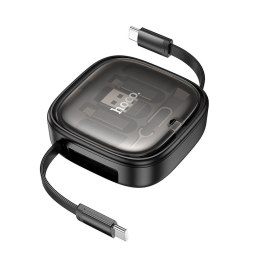 Kabel All-in-one Hoco PD 3A 60W 0,95 m zwijany w zestawie z wymiennymi końcówkami U140 czarny