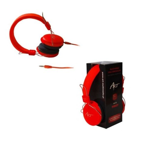 Słuchawki przewodowe nauszne Jack 3,5 mm Art AP-60A pomarańczowe