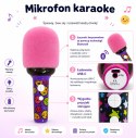 WOOPIE Bezprzewodowy Mikrofon Do Karaoke Z Głośnikiem BT LED Różowy