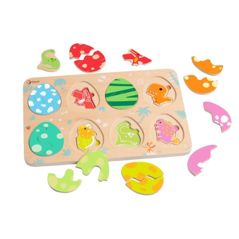 CLASSIC WORLD Drewniana Układanka Puzzle Jajka Dinozaury