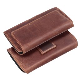Etui na telefon skórzane na pasek poziome do iPhone 12 MINI / 13 MINI / Samsung A40 / S8 / Xiaomi 12 / Redmi 5A Royal Crazy Hors