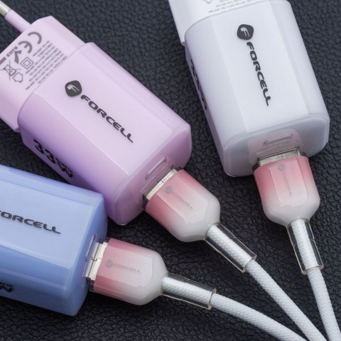 Kabel USB A do Lightning Forcell F-Energy 2,4A 12W Gradient 1 m C353 biały