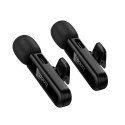 Mikrofon bezprzewodowy podwójny Lightning / USB C Hoco L20A czarny