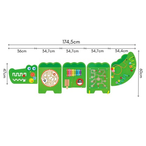 VIGA Tablica Sensoryczna Manipulacyjna Krokodyl Certyfikat FSC Montessori