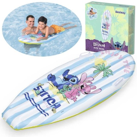 Bestway Dmuchany materac do wody DESKA Disney Lilo i Stitch 114x46cm 9104V