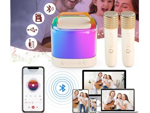 Głośnik Bluetooth + mikrofon bezprzewodowy x2 ZESTAW KARAOKE IN0178