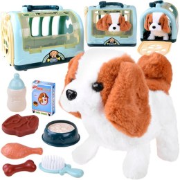 Interaktywny piesek beagle + karma + transporter akcesoria ZA4354