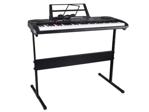 Keyboard 61 Klawiszy Podświetlane Stojak Mikrofon Organy Edukacyjne IN0187
