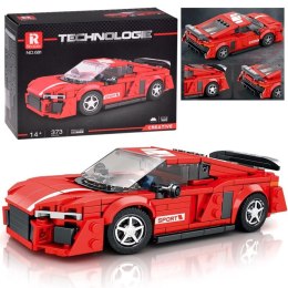 Klocki techniczne Auto CZERWONE w stylu sportowego coupe 373-ele ZA5782