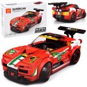 Klocki techniczne Sportowe auto CZERWONE 164-elementy + naklejki ZA4289