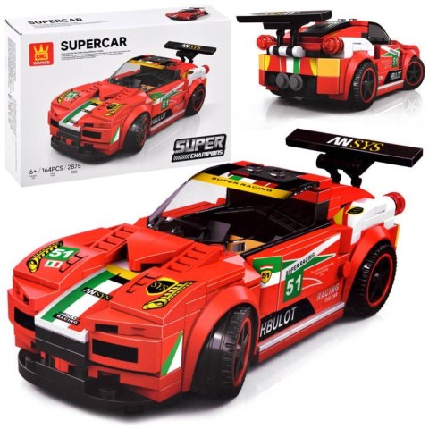 Klocki techniczne Sportowe auto CZERWONE 164-elementy + naklejki ZA4289