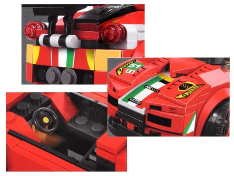 Klocki techniczne Sportowe auto CZERWONE 164-elementy + naklejki ZA4289