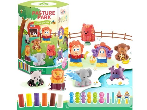 Masa plastyczna x6 ZESTAW ZOO i FRYZJER foremki zwierzątka + ludziki ZA4651