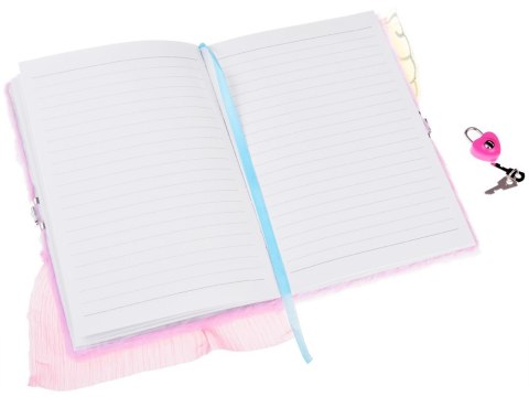 Pamiętnik 3D Notes na kluczyk Pluszowa różowa ŚWINKA + kłódka ZA4821