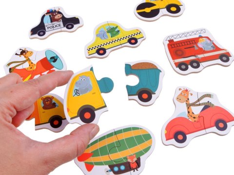 Puzzle dla dzieci 23 elementy UKŁADANKA POJAZDY - połącz 2 ele ZA4750