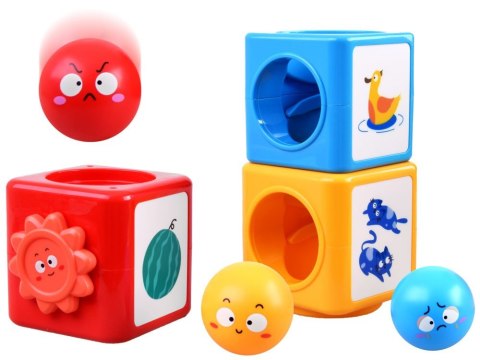 SORTER edukacyjna układanka z klocków WIEŻA z piłkami - emocje ZA4538