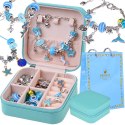 Zestaw do robienia bransoletek KORALIKI zawieszki CHARMS + szkatułka ZA5207