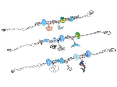 Zestaw do robienia bransoletek KORALIKI zawieszki CHARMS + szkatułka ZA5207