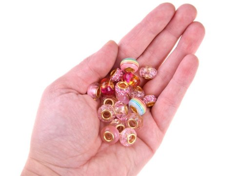 Zestaw do robienia bransoletek KORALIKI zawieszki CHARMS + torebka ZA4692