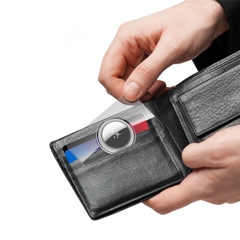 DUX DUCIS etui ochronne w kształcie karty do AirTag 2 szt transparentne + czarne