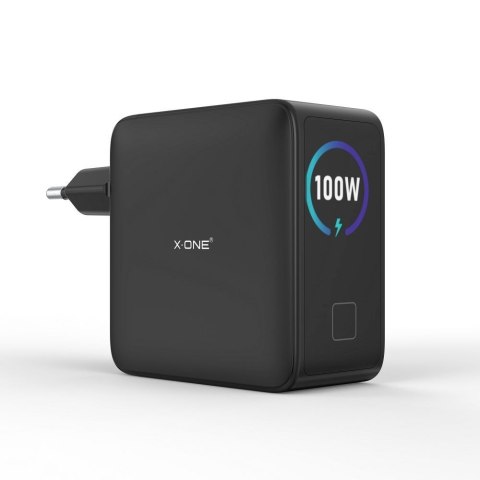 Ładowarka sieciowa X-ONE ChargePro GaN z LCD 100W 3x USB C 1x USB A - czarna