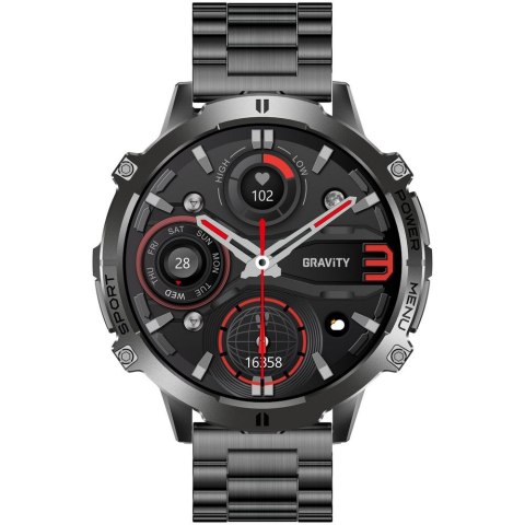 SMARTWATCH MĘSKI GRAVITY GT42-1 - AMOLED, DODATKOWA BRANSOLETA (sg056a)