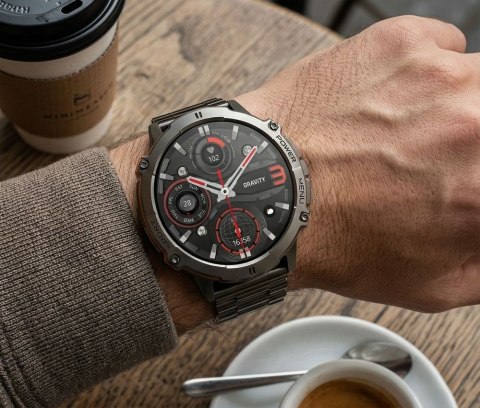 SMARTWATCH MĘSKI GRAVITY GT42-1 - AMOLED, DODATKOWA BRANSOLETA (sg056a)