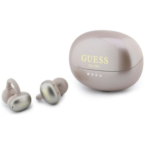 Sluchawki bezprzewodowe douszne OWS Guess Metalic Finish Electropated Parts Classic Logo różowe
