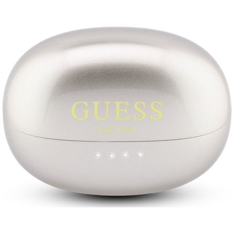 Sluchawki bezprzewodowe douszne OWS Guess Metalic Finish Electropated Parts Classic Logo złote