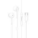 Słuchawki przewodowe douszne USB C Hoco M95 białe