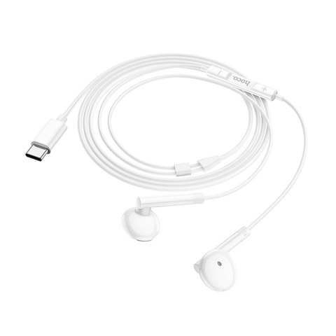 Słuchawki przewodowe douszne USB C Hoco M95 białe