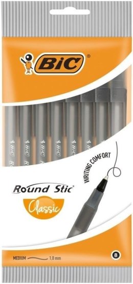 Długopis Round Stic Classic Pouch czarny 8szt BIC