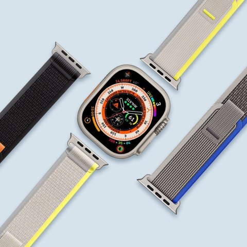 DUX DUCIS pasek YJ nylonowy do Apple Watch 42 / 44 / 45 / 49 mm czarno szary