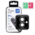 Szkło hartowane na aparat do iPhone 16 / 16 PLUS Blue Star Easy Install czarne
