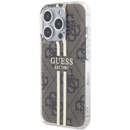 GUESS futerał do IPHONE 15 Pro GUHCP15MH4PSEGW (4G Gold Stripe) brązowy