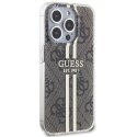 GUESS futerał do IPHONE 15 Pro GUHCP15MH4PSEGW (4G Gold Stripe) brązowy