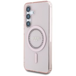 GUESS futerał do SAMSUNG S25 GUHMS25SPFTDTEP (Magnetic IML Rhinestones) różowy