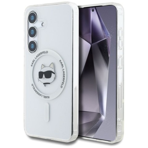 KARL LAGERFELD futerał do SAMSUNG S25 KLHMS25SHLSCHH (Magnetic IML Metal Choupette Head) biały