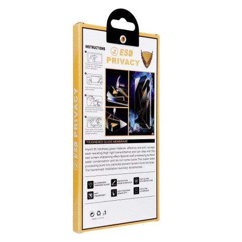 Szkło Hartowane 6D do iPhone 16 OG Premium Privacy Glass czarne
