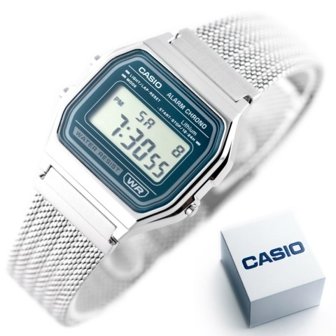 ZEGAREK MĘSKI CASIO A158WEM-3DF (zd093d) - KLASYKA + BOX