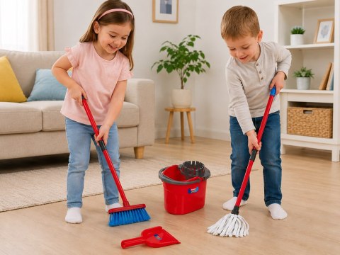 Zestaw do sprzątania Vileda Pulizie dla dzieci Mop, wiadro, miotła ZA6730