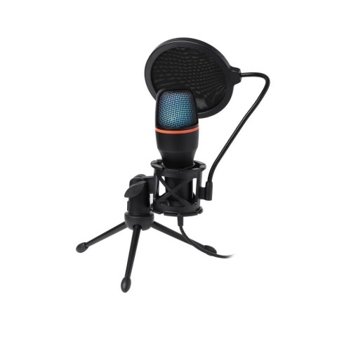 Mikrofon pojemnościowy Art z membraną stojący podświetlany tripod AC-02 czarny