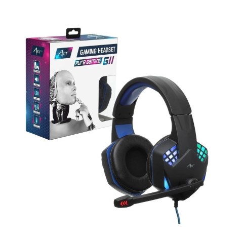 Słuchawki przewodowe nauszne Jack 3,5 mm / USB A Art gamingowe z mikrofonem G11 czarne