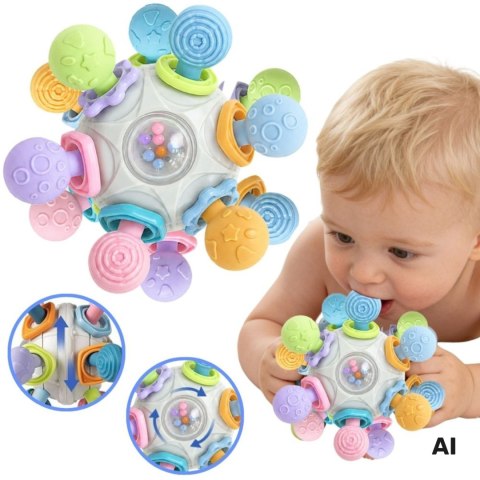 WOOPIE BABY Zabawka Sensoryczna Gryzak Piłka 3w1 Piłka 6m+