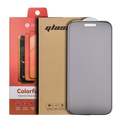 Szkło hybrydowe 5D do iPhone 16 PRO Bestsuit Flexible Colorfull Privacy 180 magenta