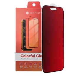 Szkło hybrydowe 5D do iPhone 16 PRO MAX Bestsuit Flexible Colorfull Privacy 180 magenta
