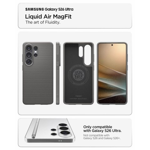 SPIGEN futerał LIQUID AIR MAG kompatybilny z MagSafe do SAMSUNG S26 Ultra marble grey