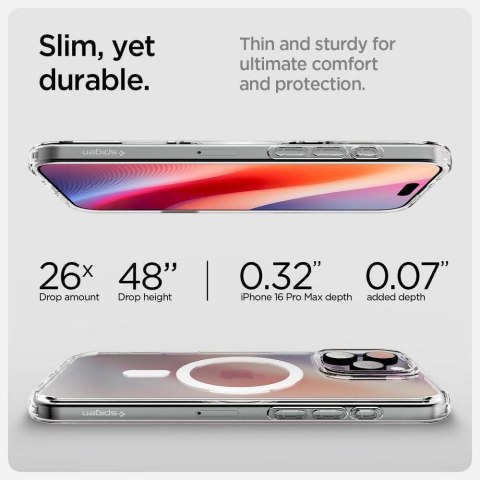 SPIGEN futerał ULTRA HYBRID "T" MAG kompatybilny z MagSafe do IPHONE 16 Pro Max white
